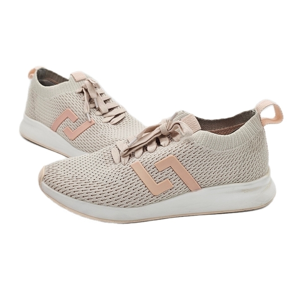 Rollie Shoes - Rollie Bone & Blush Bolt Overlay Lace UpRound Toe Breathable Sneaker Size 9